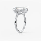 Emerald Three Stone Lab Grown Diamond Engagement Ring