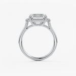 Emerald Three Stone Lab Grown Diamond Engagement Ring