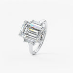 Emerald Three Stone Lab Grown Diamond Engagement Ring