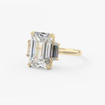 Emerald Three Stone Lab Grown Diamond Engagement Ring