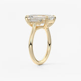 Emerald Three Stone Lab Grown Diamond Engagement Ring