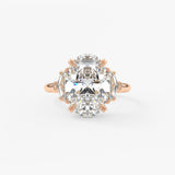 Oval Three Stone Lab Grown Diamond Engagement Ring