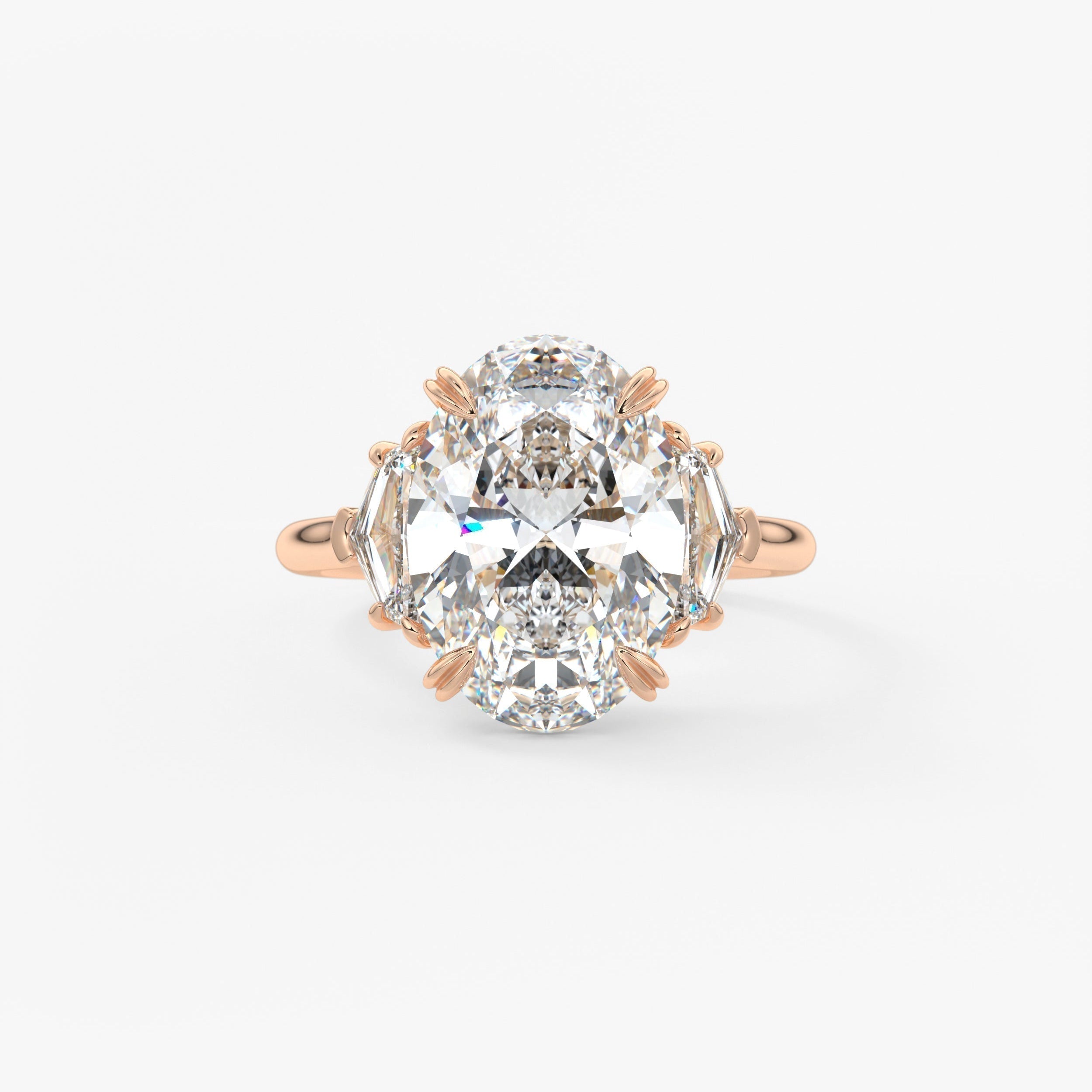 Oval Three Stone Lab Grown Diamond Engagement Ring