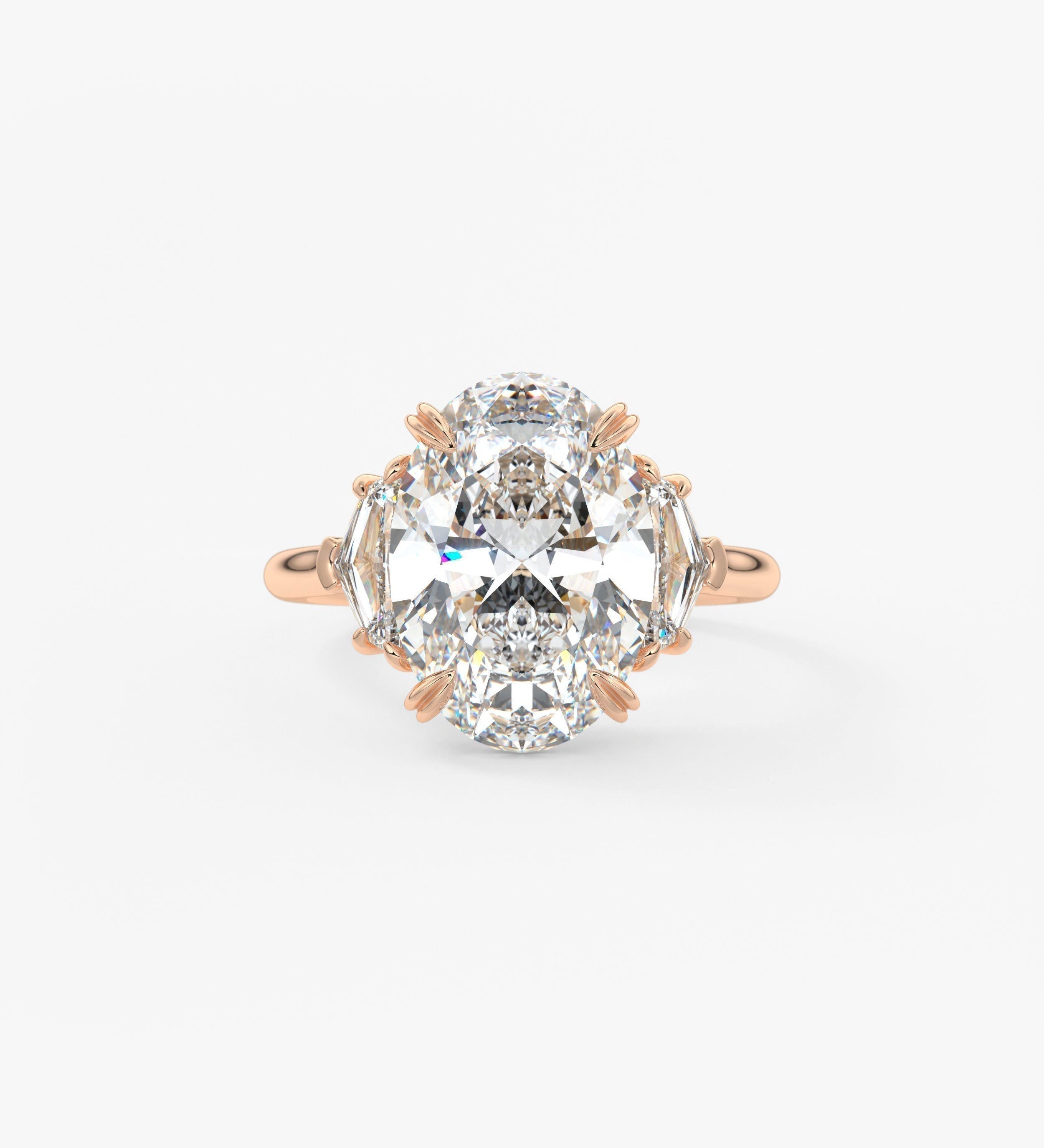 Oval Three Stone Lab Grown Diamond Engagement Ring