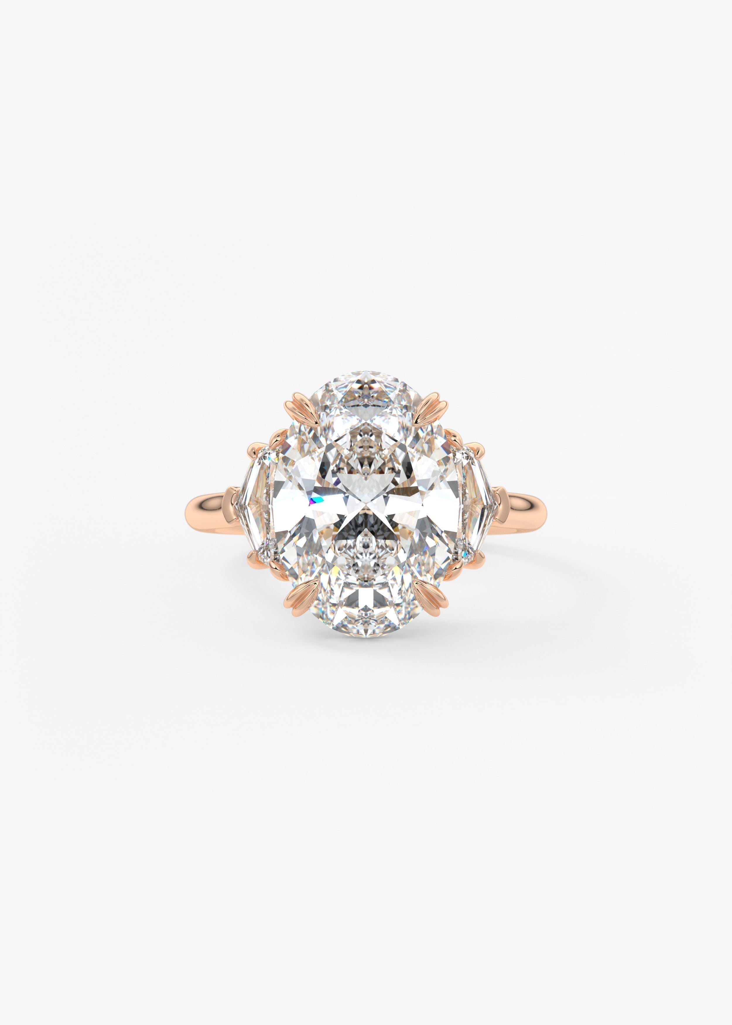 Oval Three Stone Lab Grown Diamond Engagement Ring