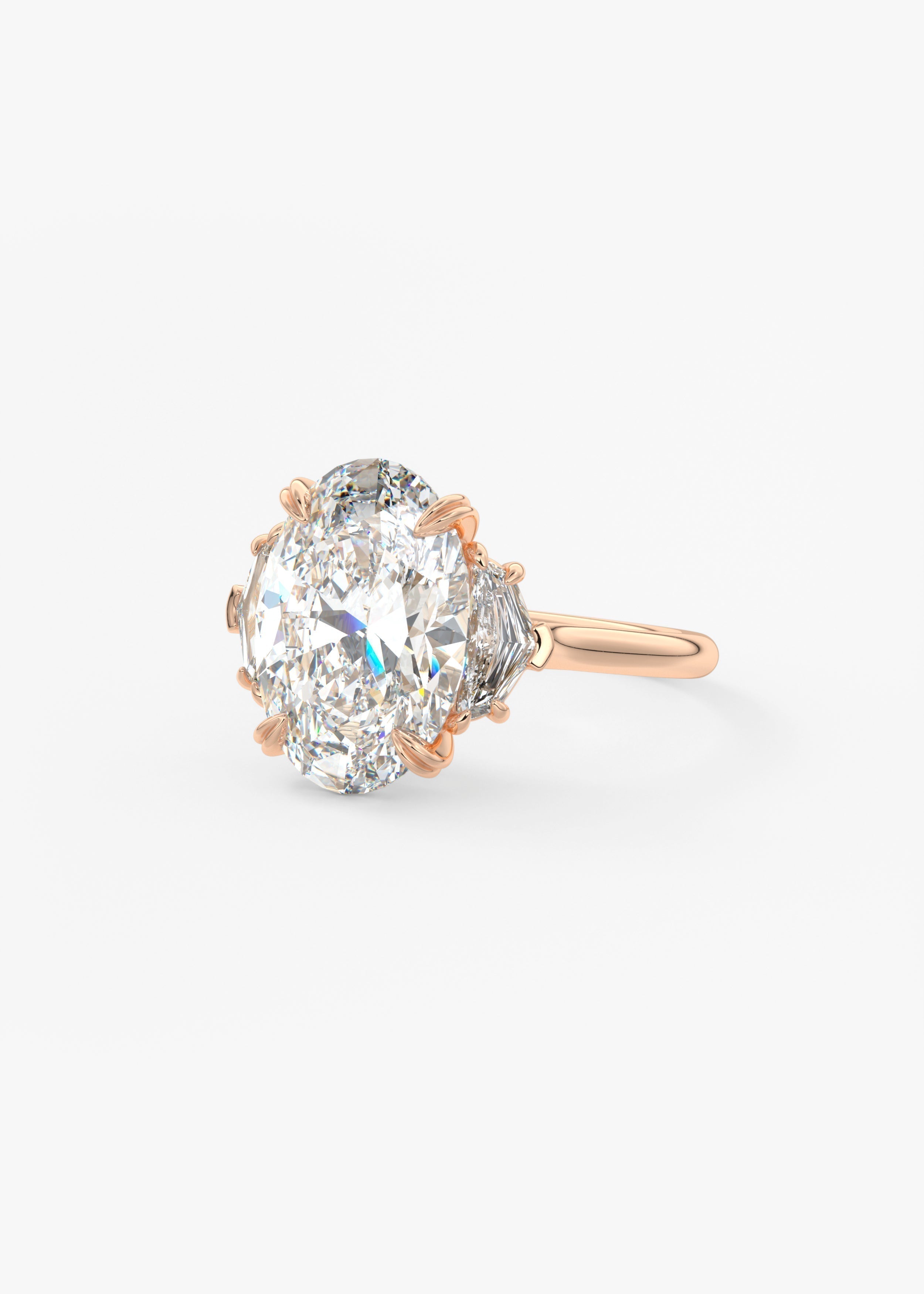 Oval Three Stone Lab Grown Diamond Engagement Ring