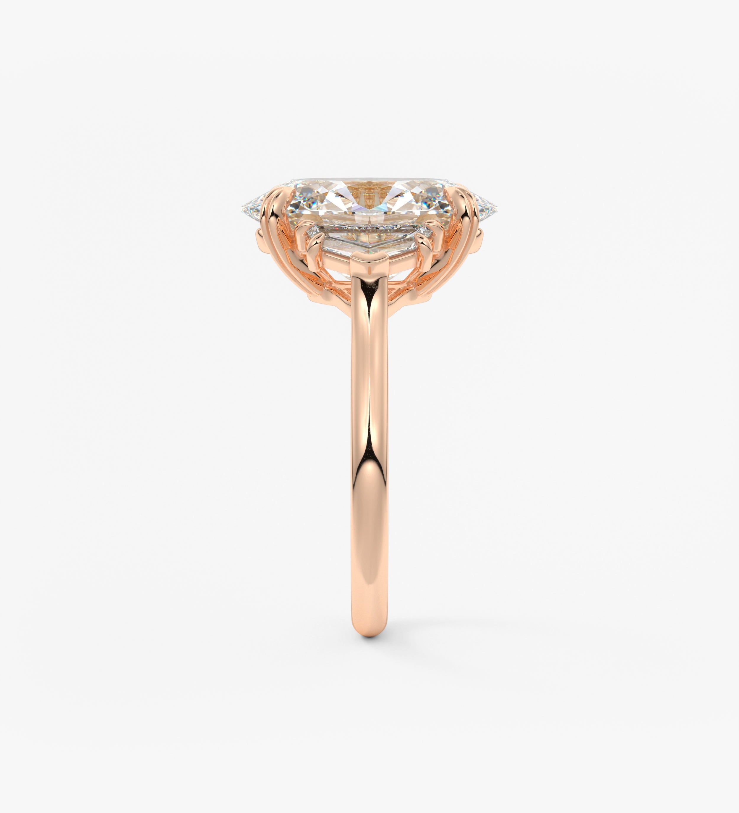 Oval Three Stone Lab Grown Diamond Engagement Ring