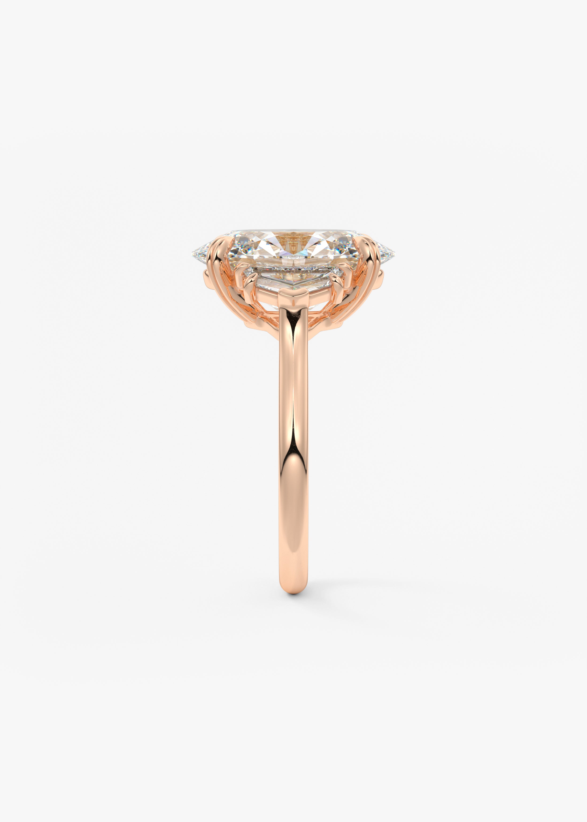 Oval Three Stone Lab Grown Diamond Engagement Ring