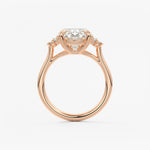 Oval Three Stone Lab Grown Diamond Engagement Ring