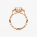 Oval Three Stone Lab Grown Diamond Engagement Ring
