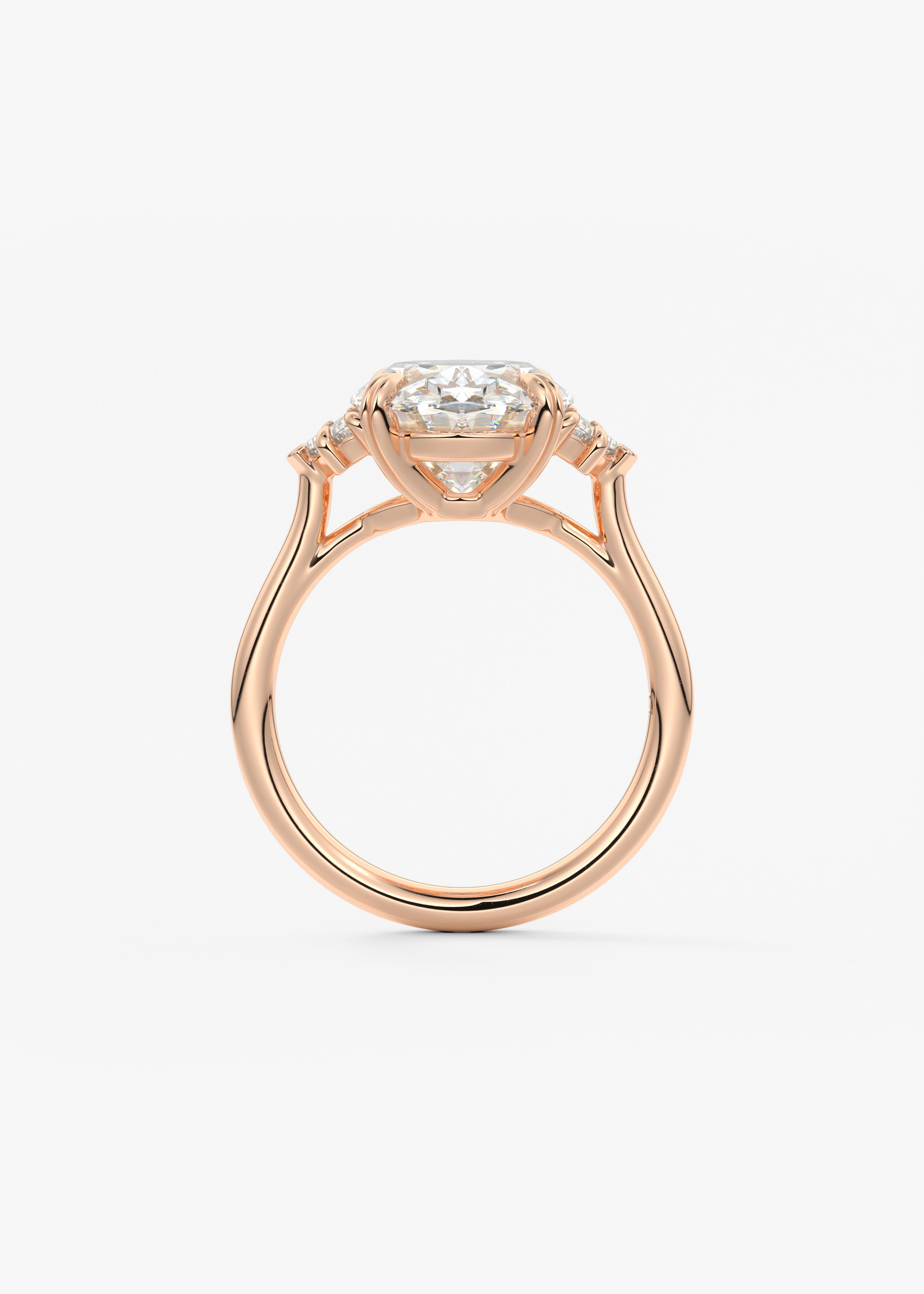 Oval Three Stone Lab Grown Diamond Engagement Ring