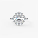 Oval Three Stone Lab Grown Diamond Engagement Ring
