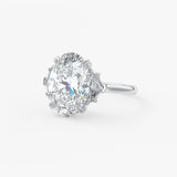 Oval Three Stone Lab Grown Diamond Engagement Ring