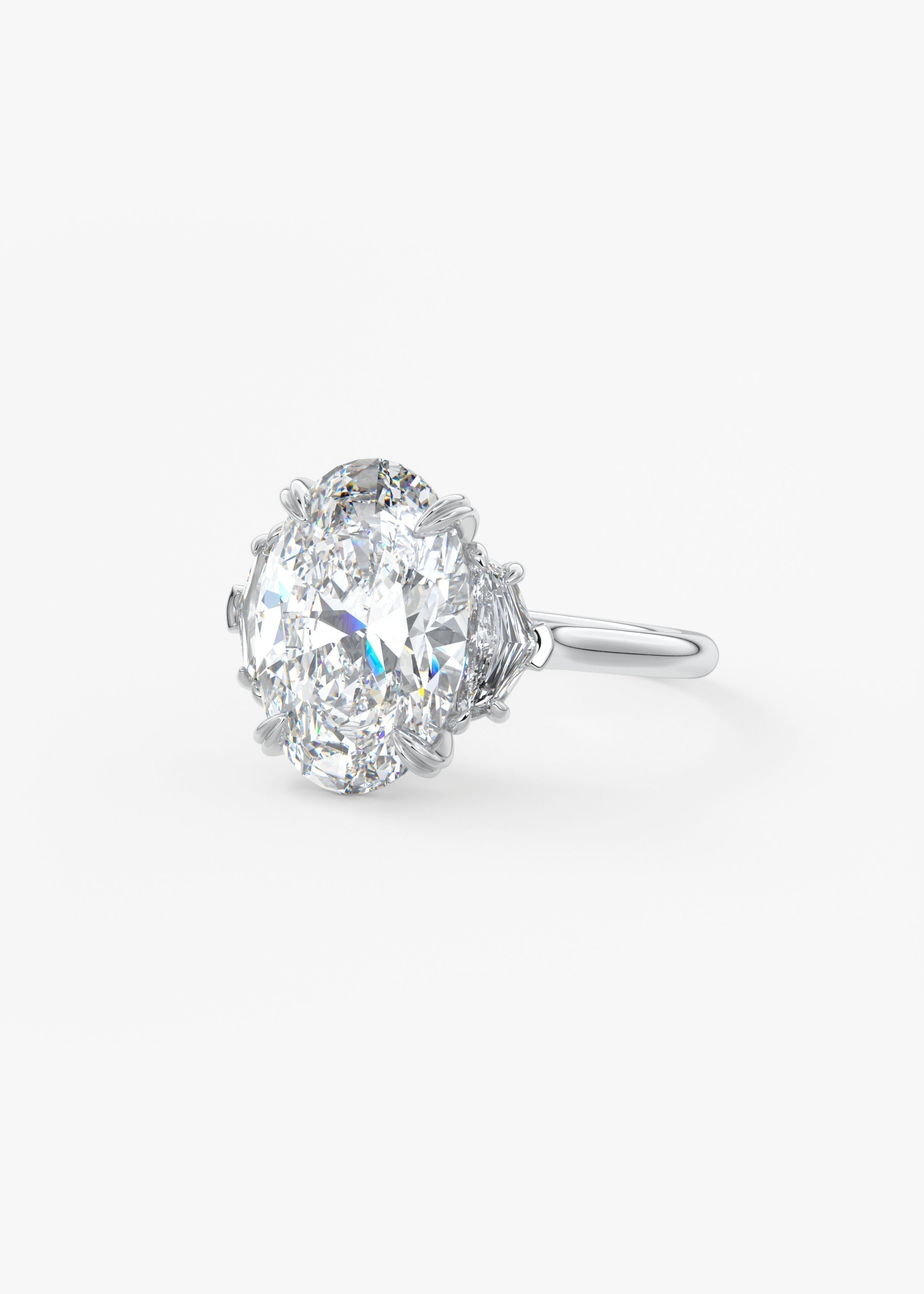 Oval Three Stone Lab Grown Diamond Engagement Ring