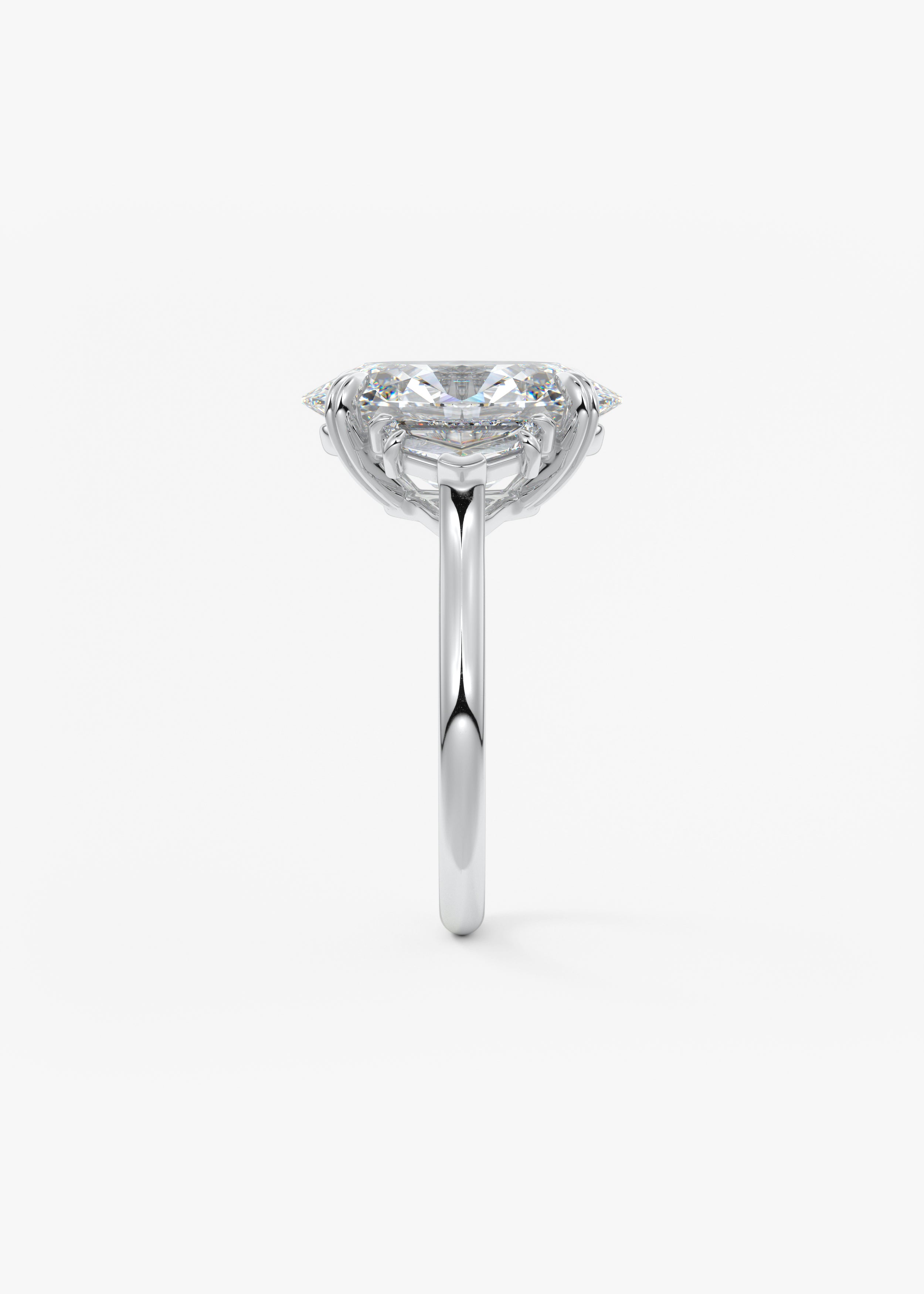 Oval Three Stone Lab Grown Diamond Engagement Ring