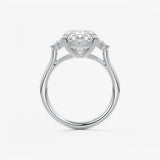 Oval Three Stone Lab Grown Diamond Engagement Ring