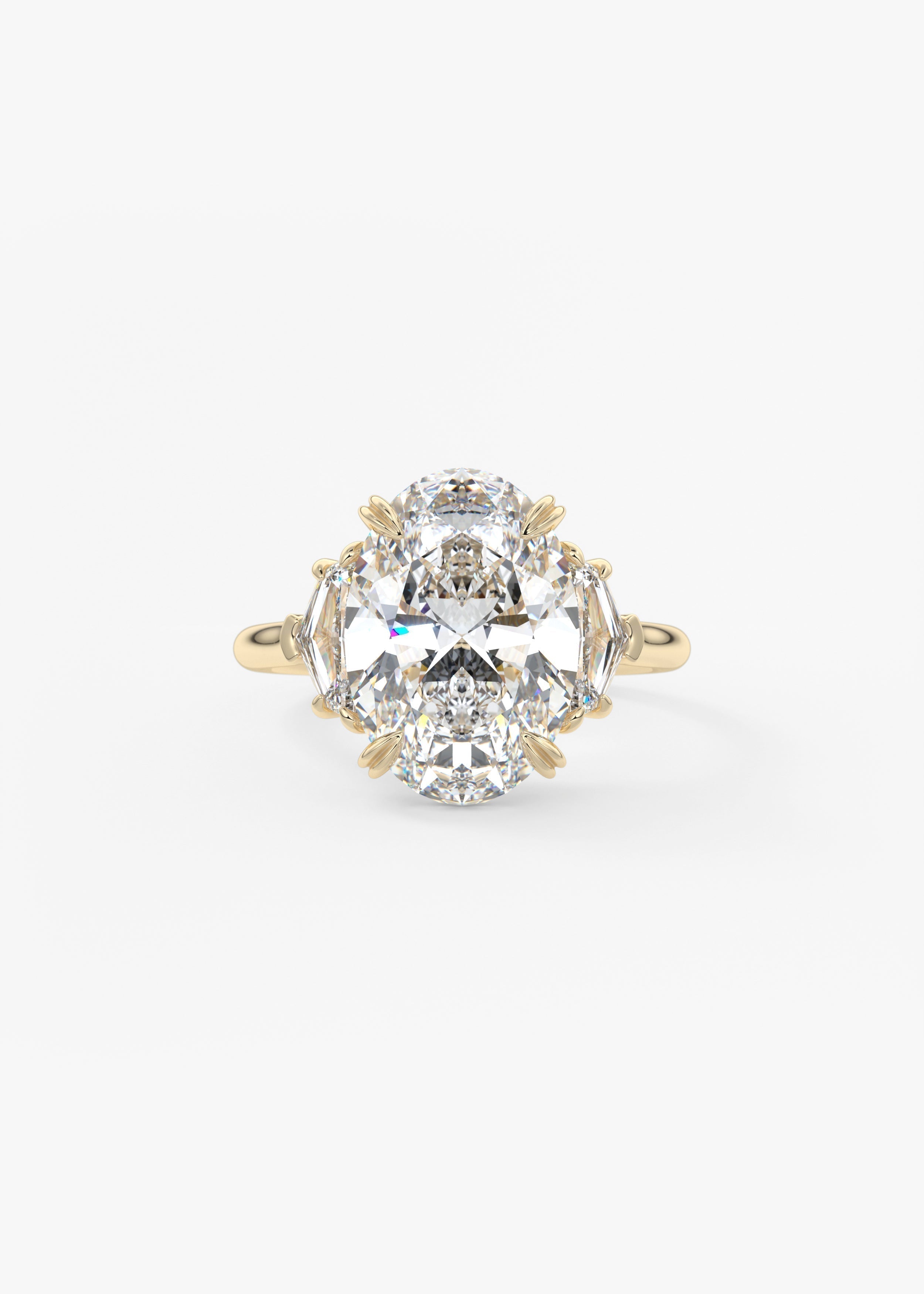 Oval Three Stone Lab Grown Diamond Engagement Ring
