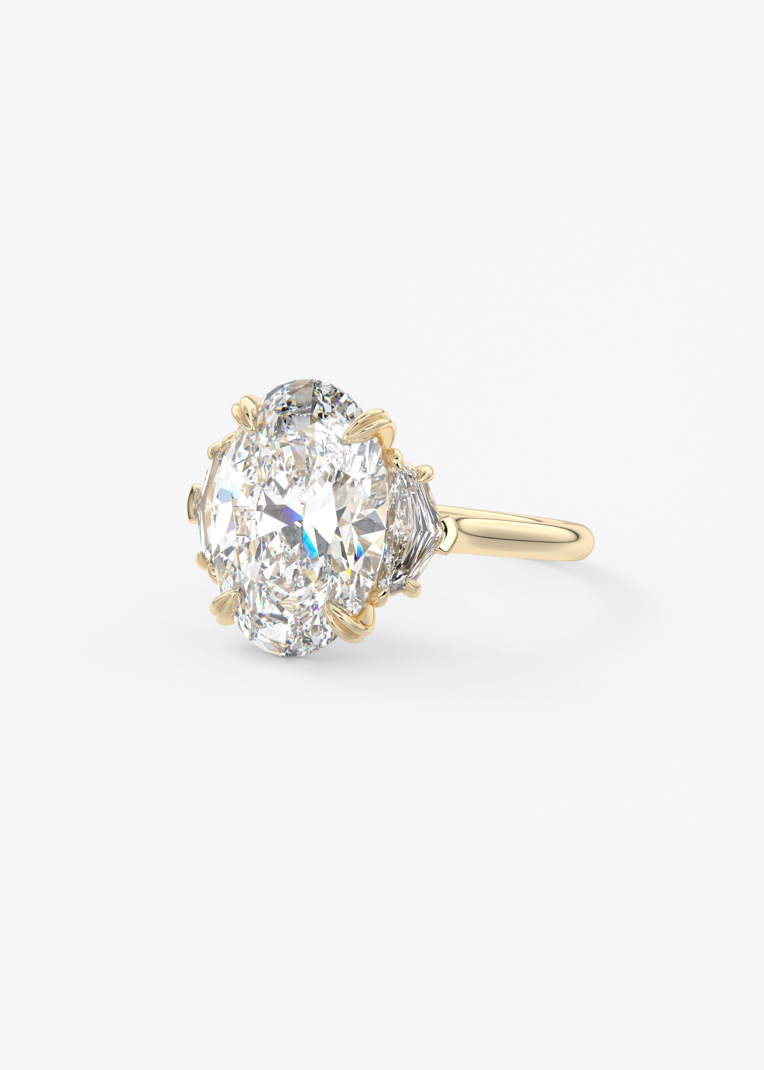 Oval Three Stone Lab Grown Diamond Engagement Ring