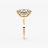 Oval Three Stone Lab Grown Diamond Engagement Ring