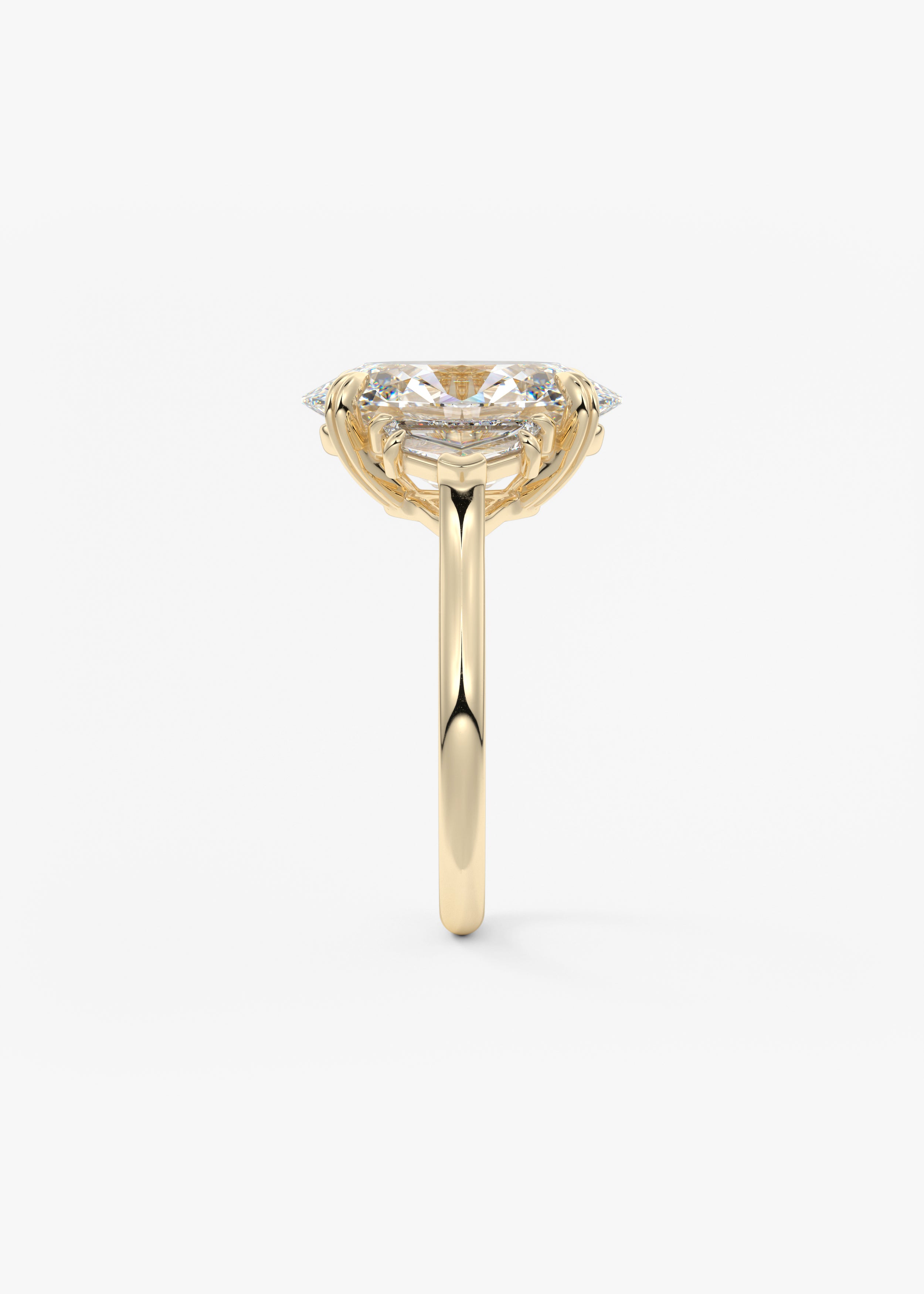 Oval Three Stone Lab Grown Diamond Engagement Ring