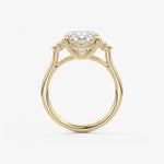 Oval Three Stone Lab Grown Diamond Engagement Ring