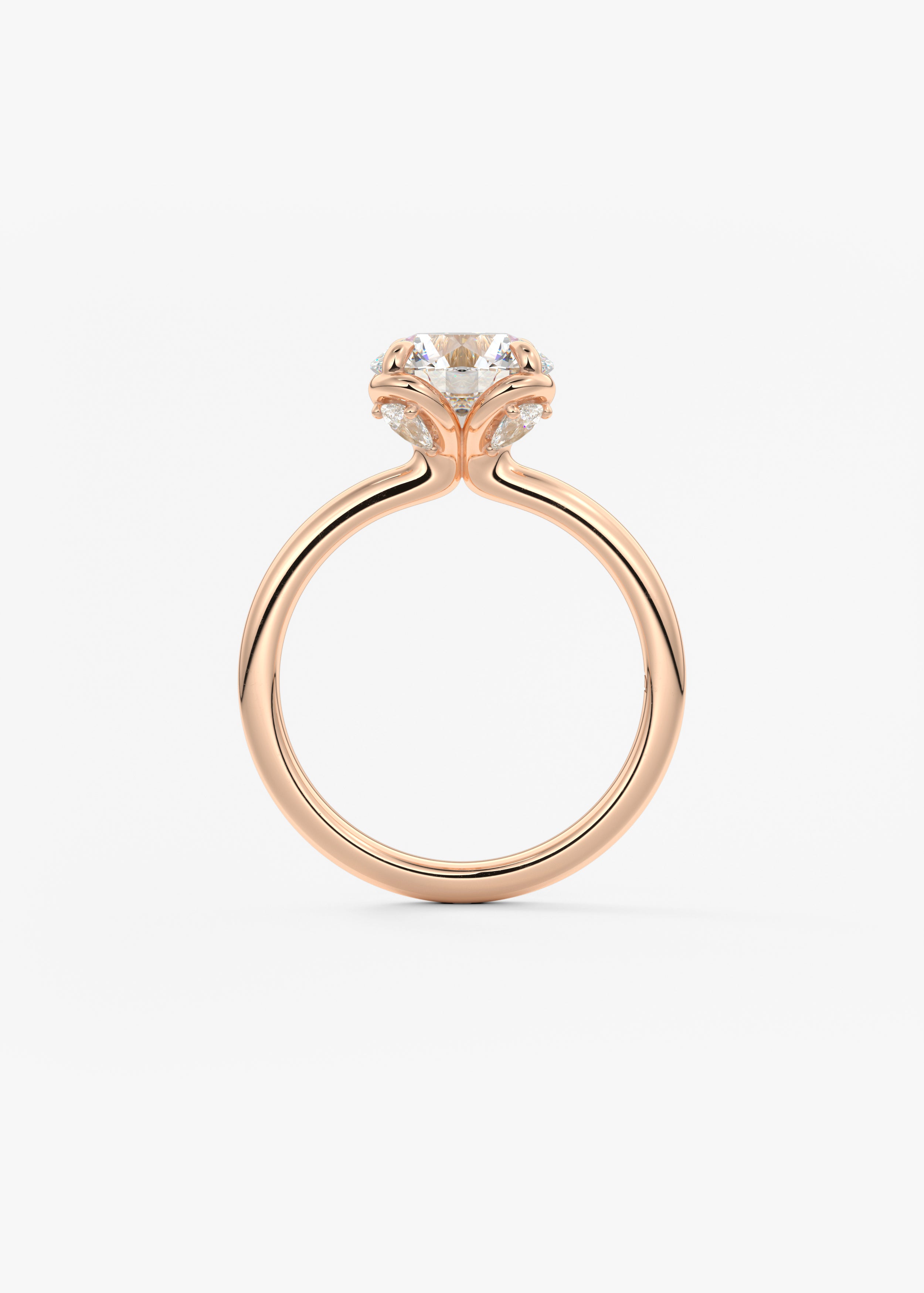 Round Multi Stones Lab Grown Diamond Engagement Ring