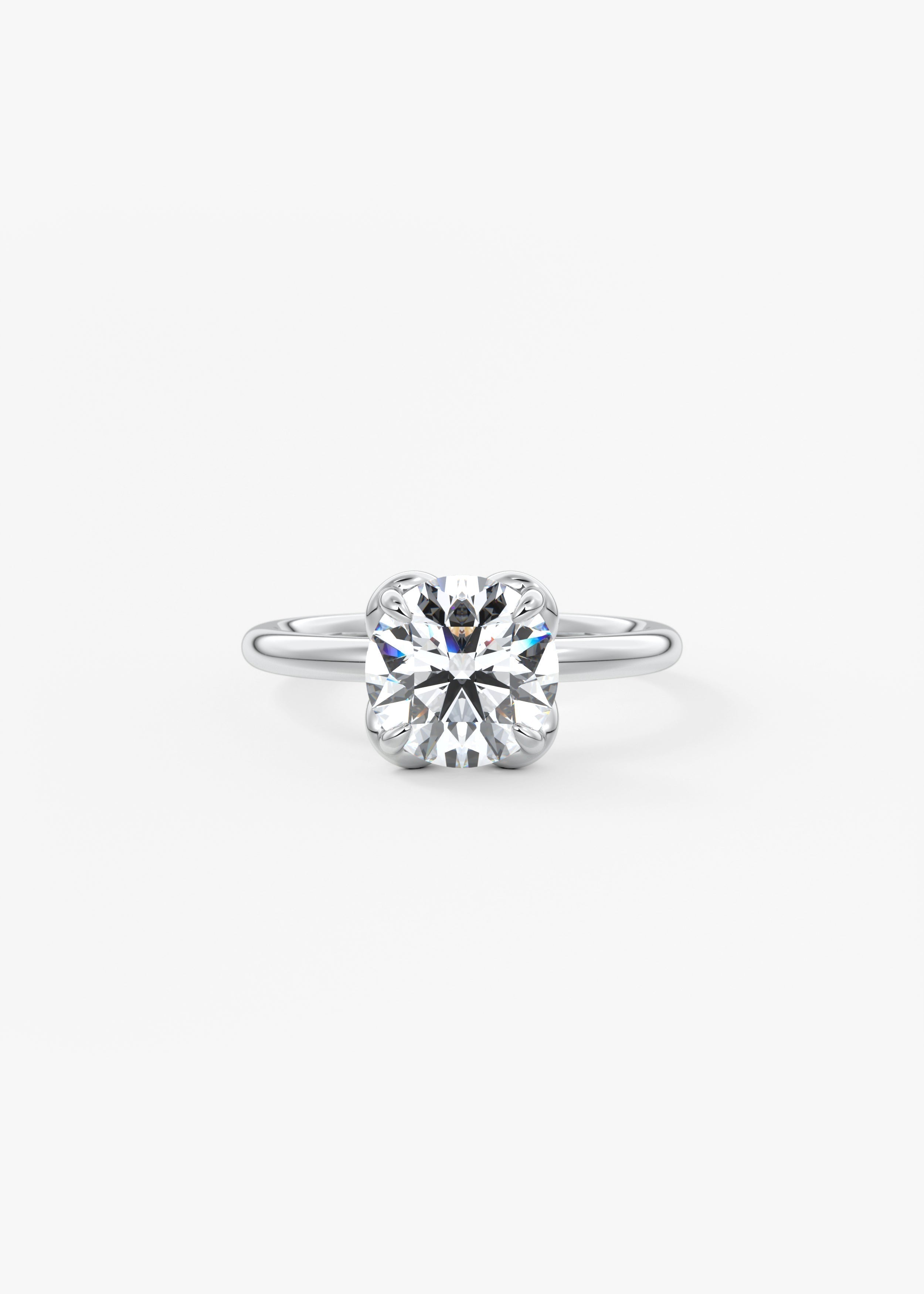Round Multi Stones Lab Grown Diamond Engagement Ring