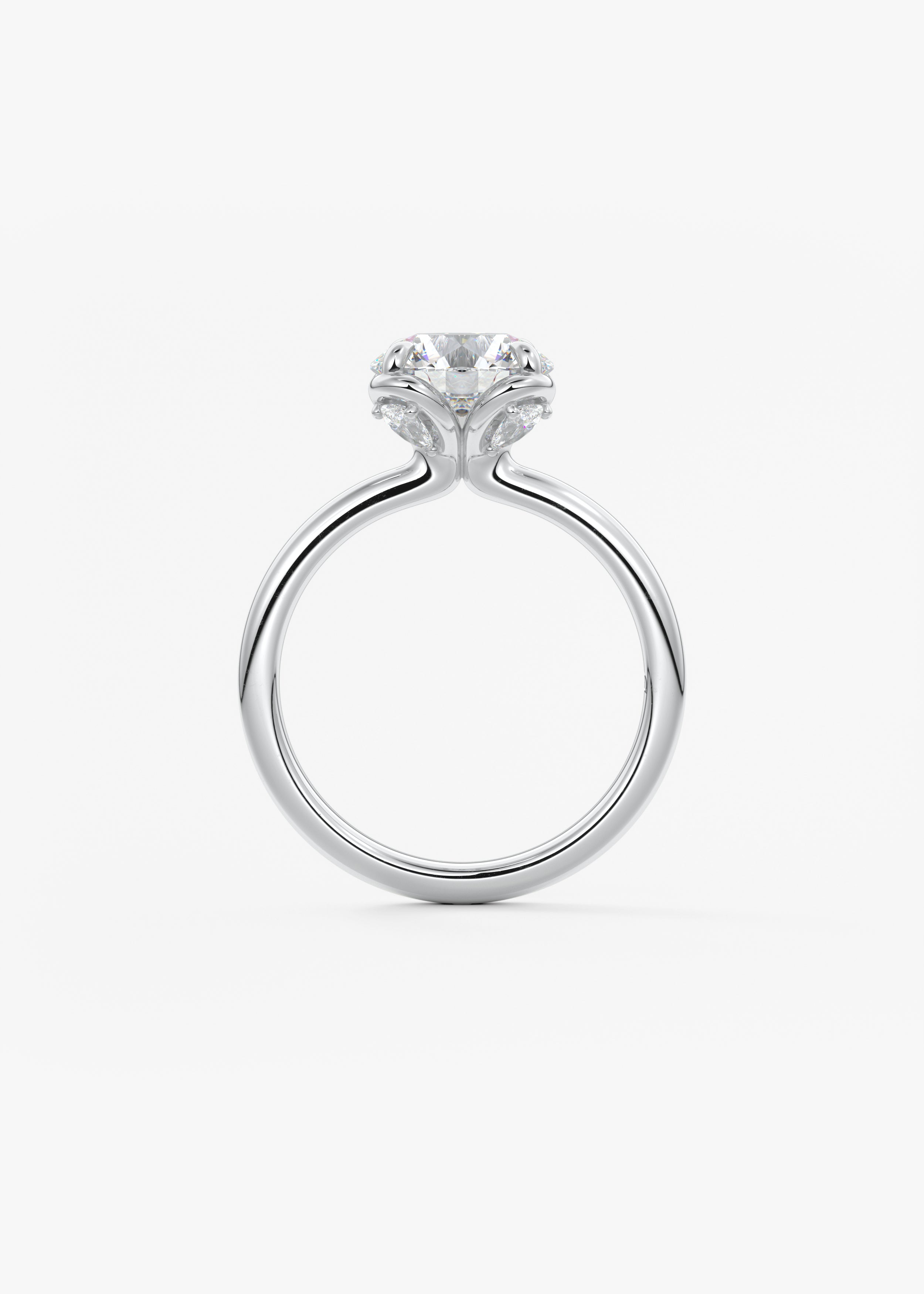 Round Multi Stones Lab Grown Diamond Engagement Ring