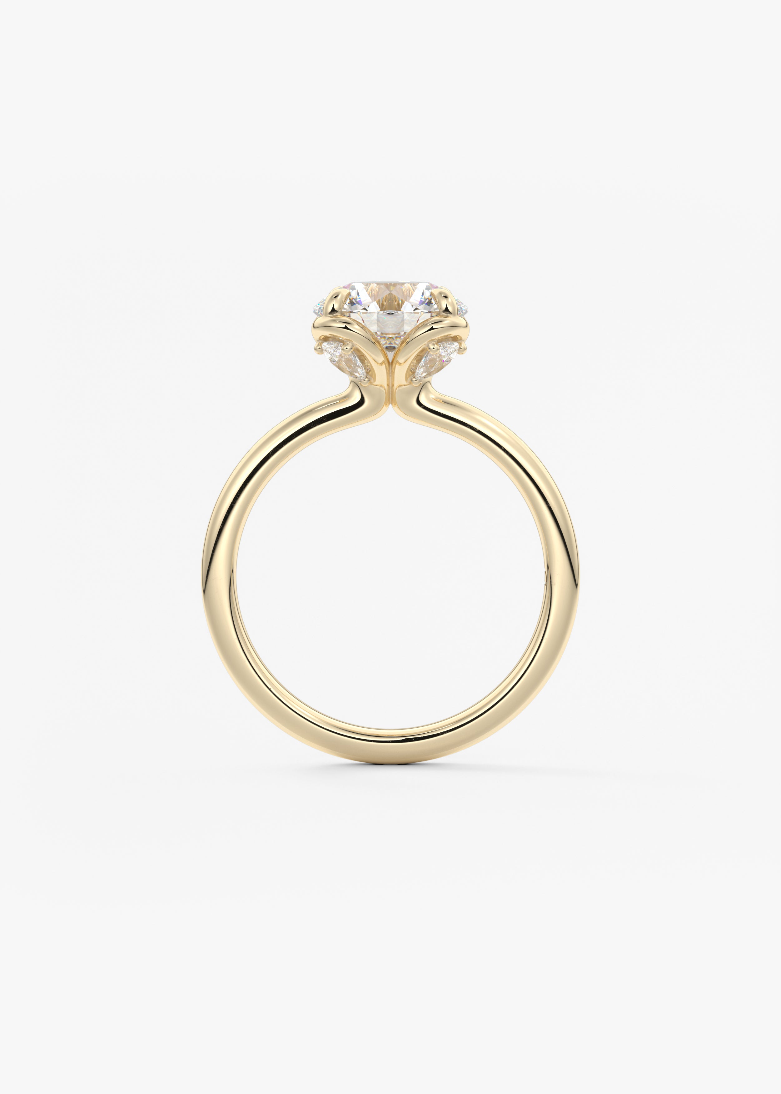 Round Multi Stones Lab Grown Diamond Engagement Ring