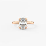 Oval Multi Stones Lab Grown Diamond Engagement Ring
