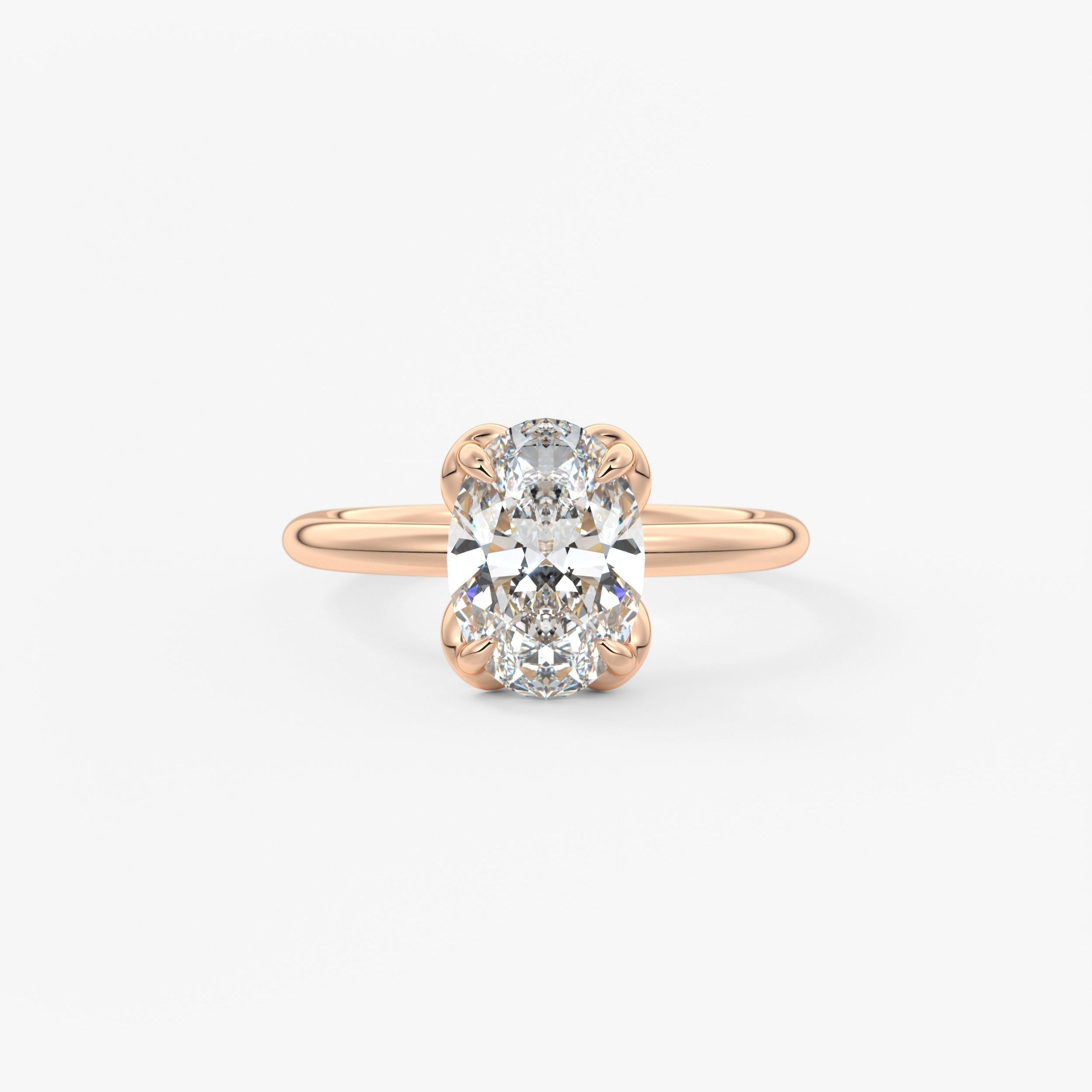 Oval Multi Stones Lab Grown Diamond Engagement Ring
