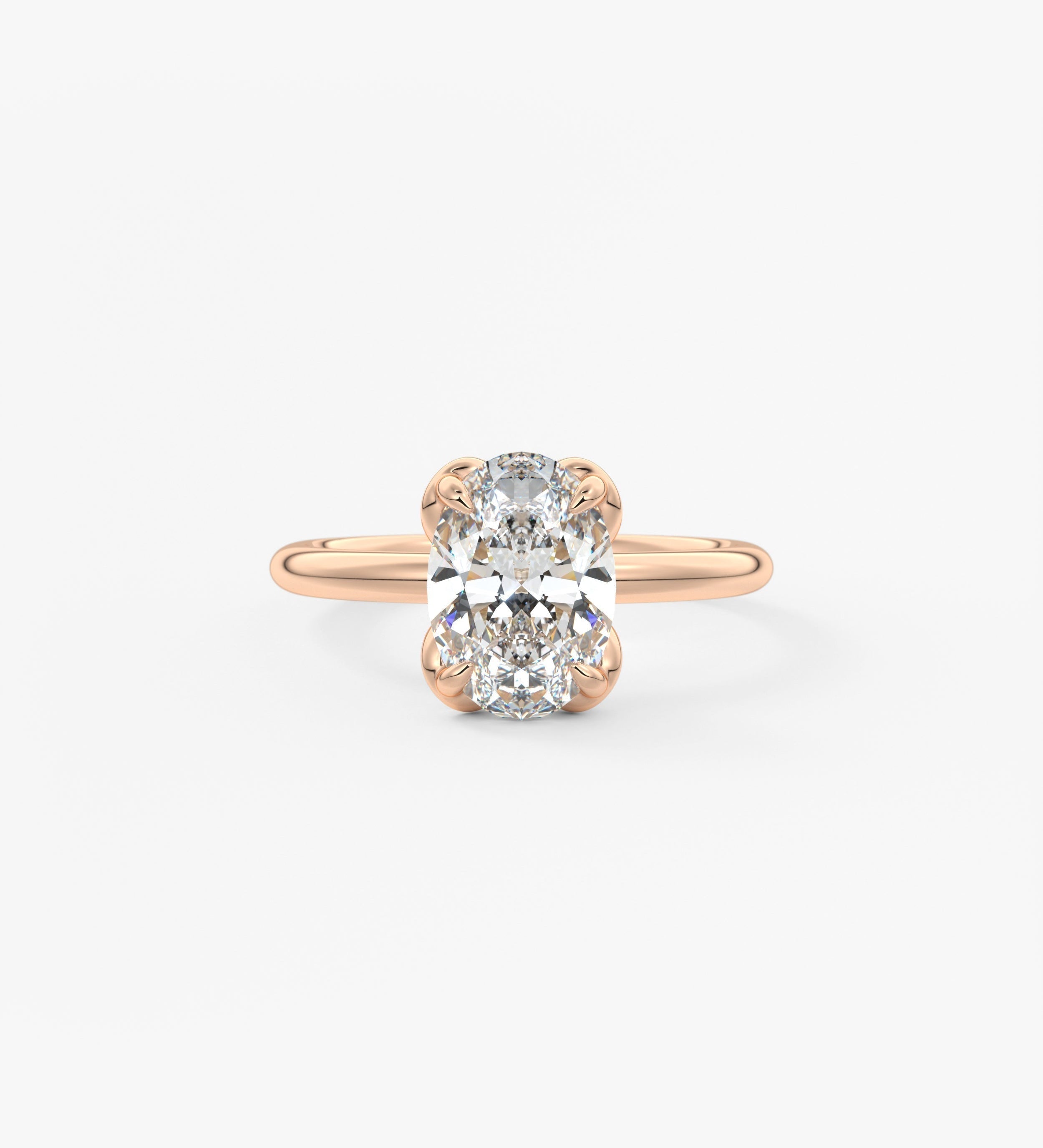 Oval Multi Stones Lab Grown Diamond Engagement Ring