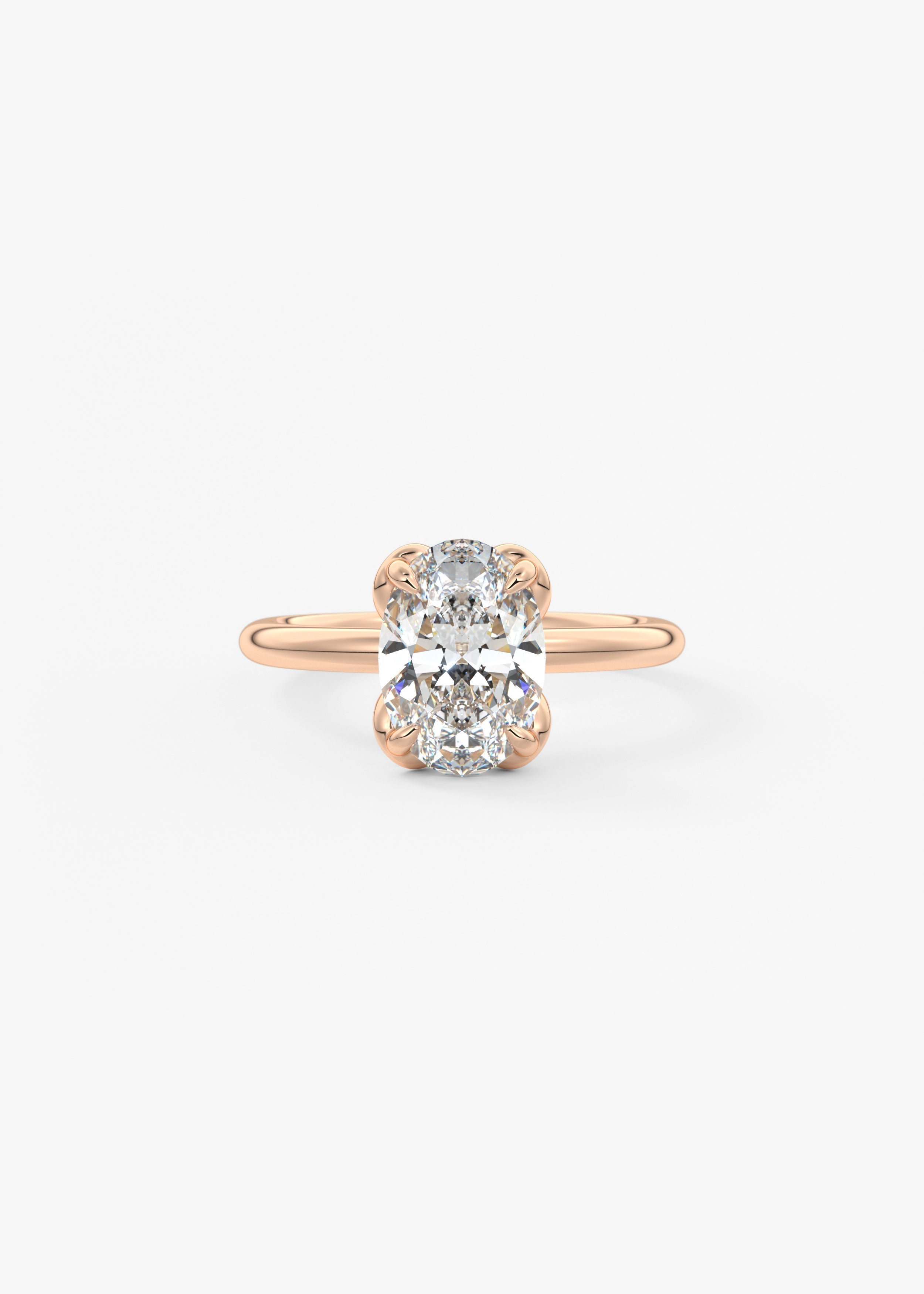 Oval Multi Stones Lab Grown Diamond Engagement Ring