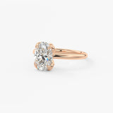 Oval Multi Stones Lab Grown Diamond Engagement Ring