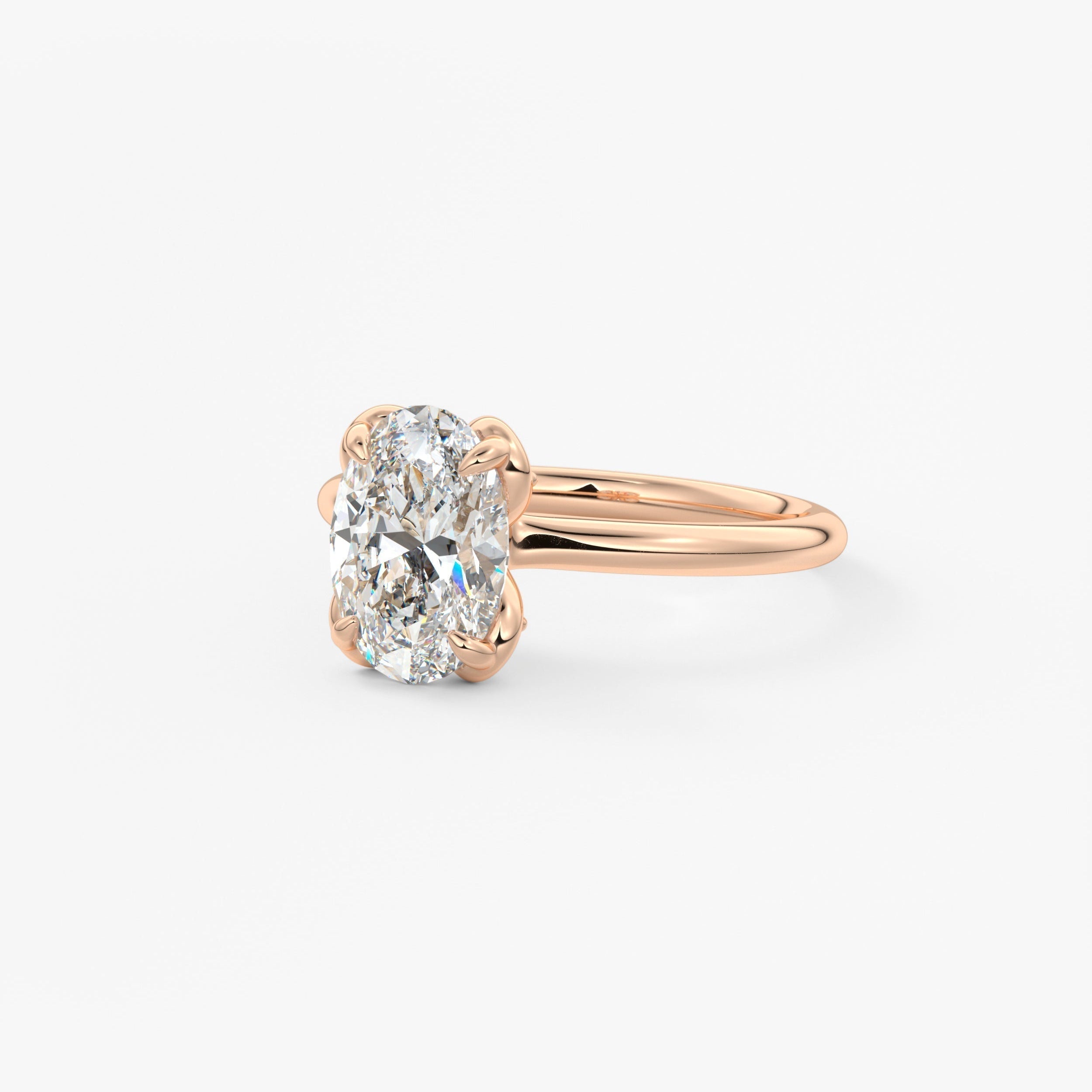 Oval Multi Stones Lab Grown Diamond Engagement Ring