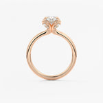 Oval Multi Stones Lab Grown Diamond Engagement Ring
