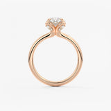 Oval Multi Stones Lab Grown Diamond Engagement Ring