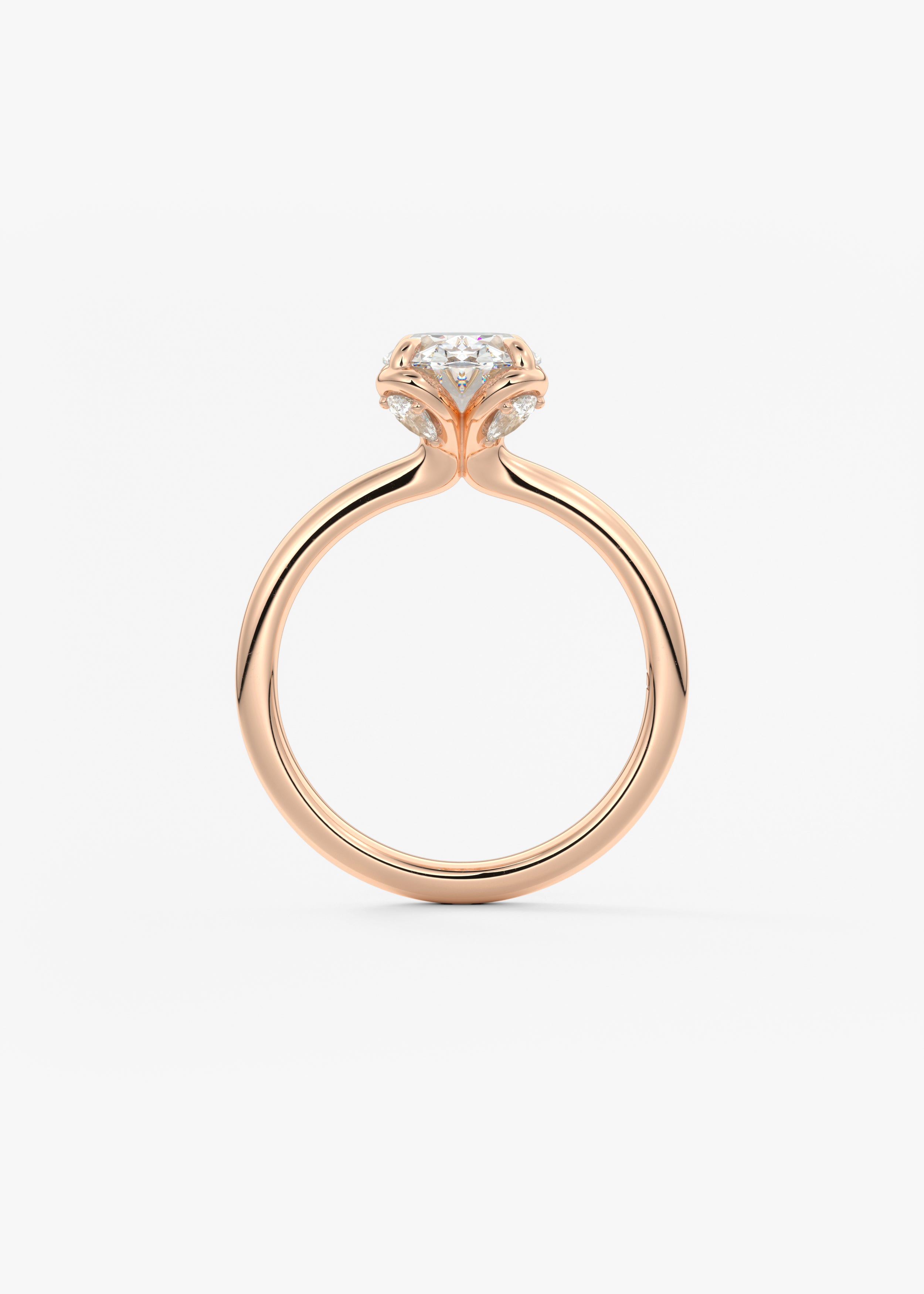 Oval Multi Stones Lab Grown Diamond Engagement Ring