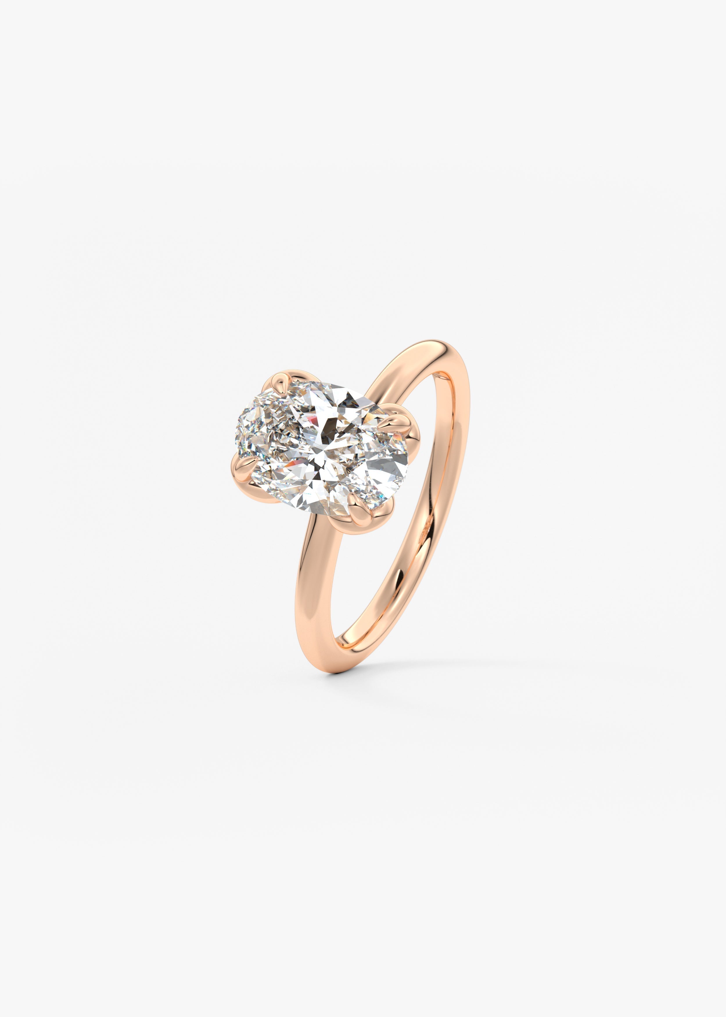 Oval Multi Stones Lab Grown Diamond Engagement Ring