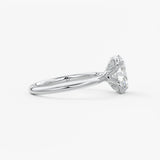 Oval Multi Stones Lab Grown Diamond Engagement Ring
