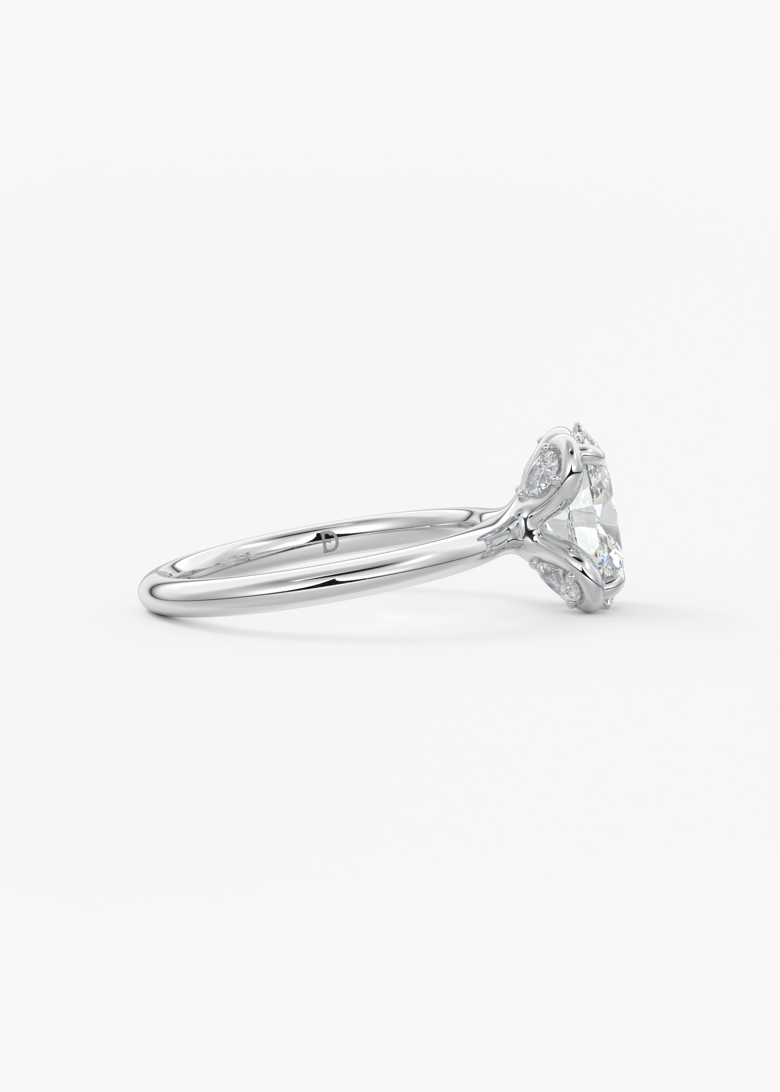 Oval Multi Stones Lab Grown Diamond Engagement Ring