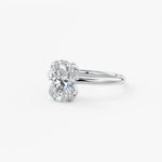 Oval Multi Stones Lab Grown Diamond Engagement Ring