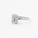 Oval Multi Stones Lab Grown Diamond Engagement Ring