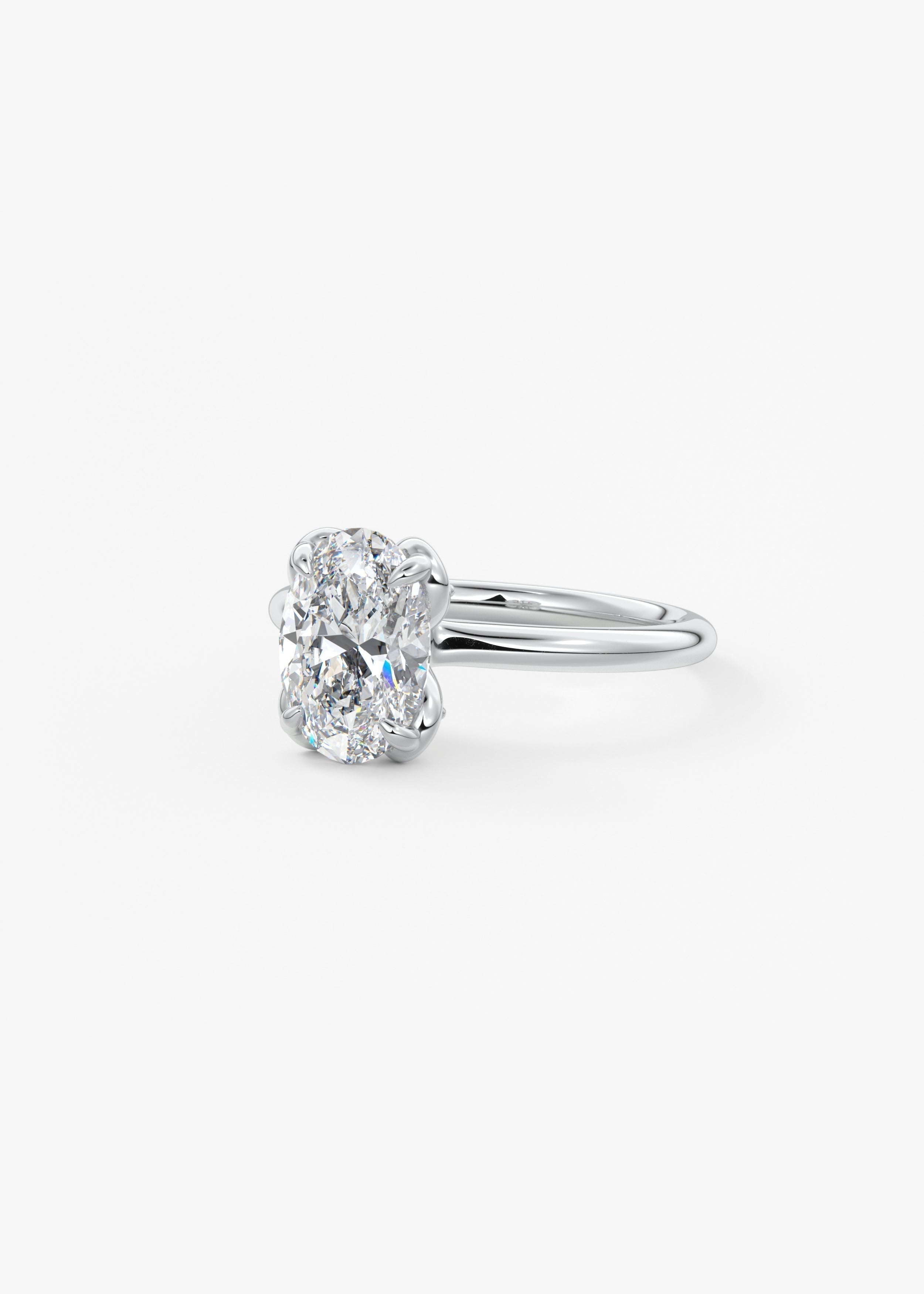 Oval Multi Stones Lab Grown Diamond Engagement Ring