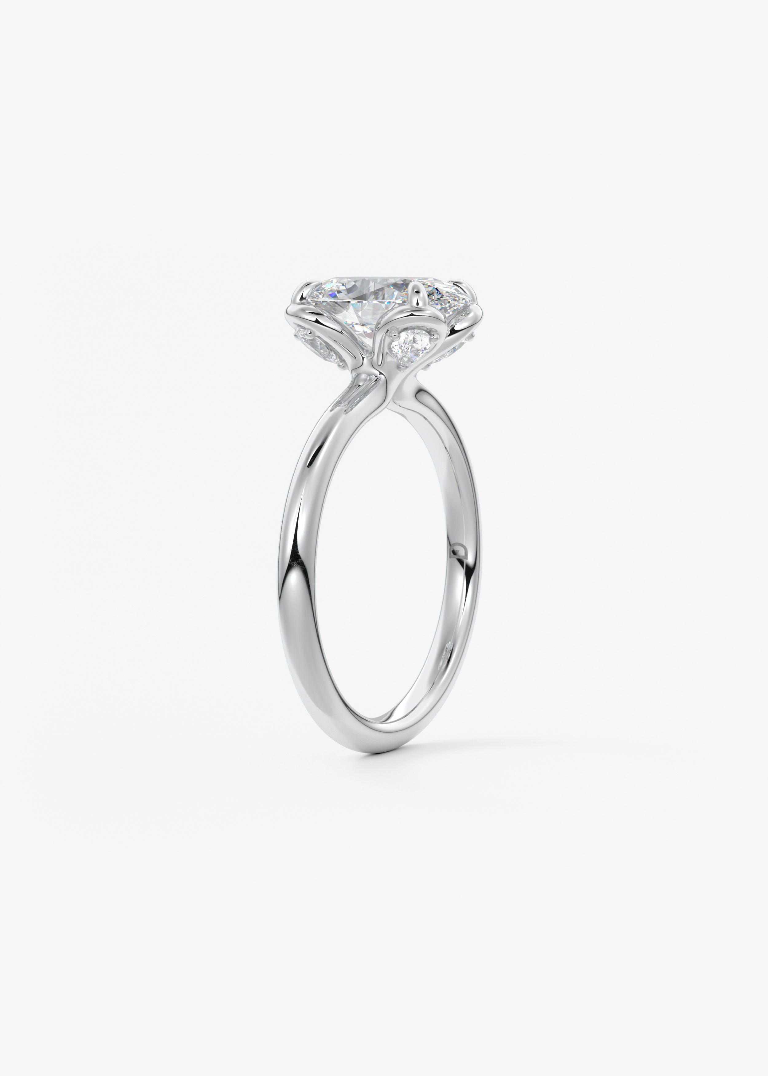 Oval Multi Stones Lab Grown Diamond Engagement Ring