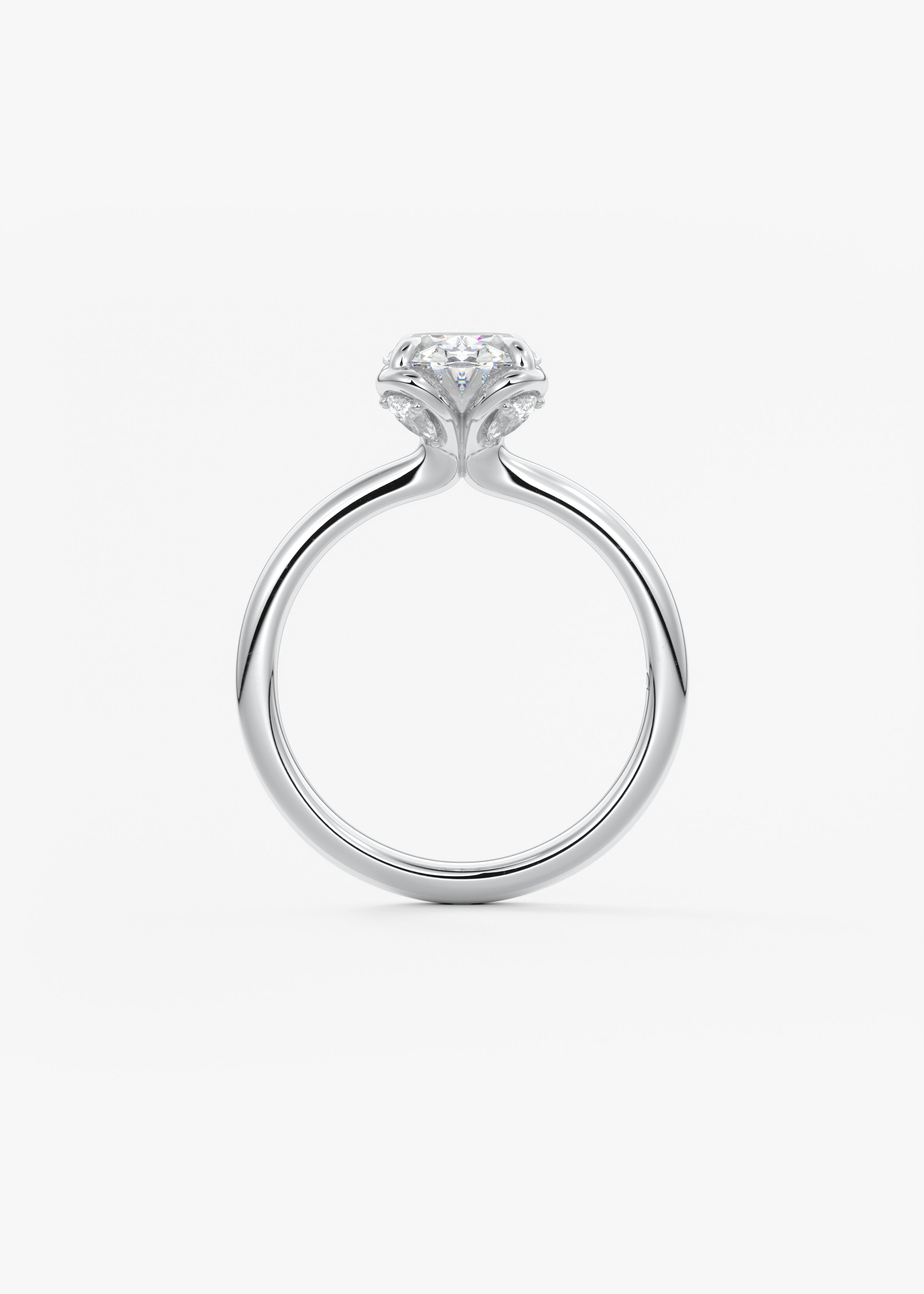 Oval Multi Stones Lab Grown Diamond Engagement Ring