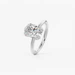 Oval Multi Stones Lab Grown Diamond Engagement Ring