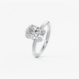 Oval Multi Stones Lab Grown Diamond Engagement Ring