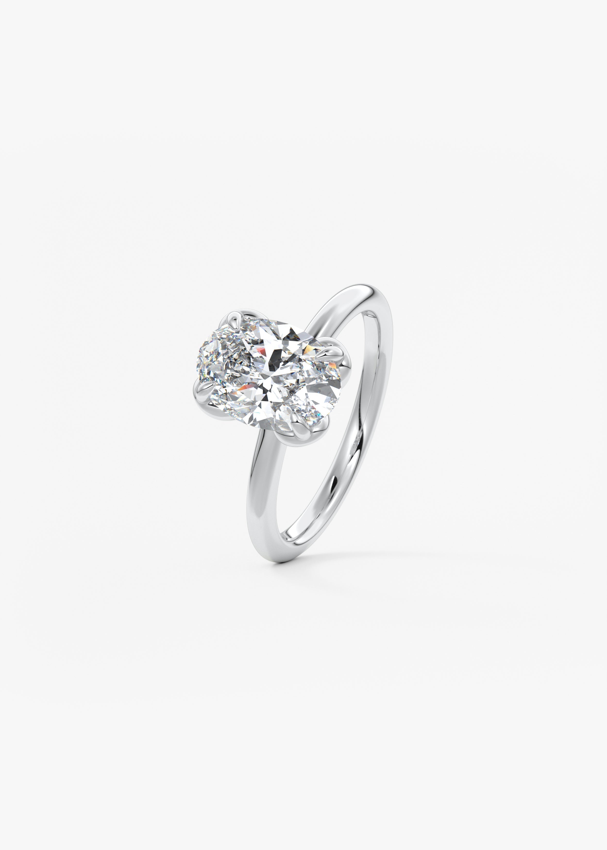 Oval Multi Stones Lab Grown Diamond Engagement Ring