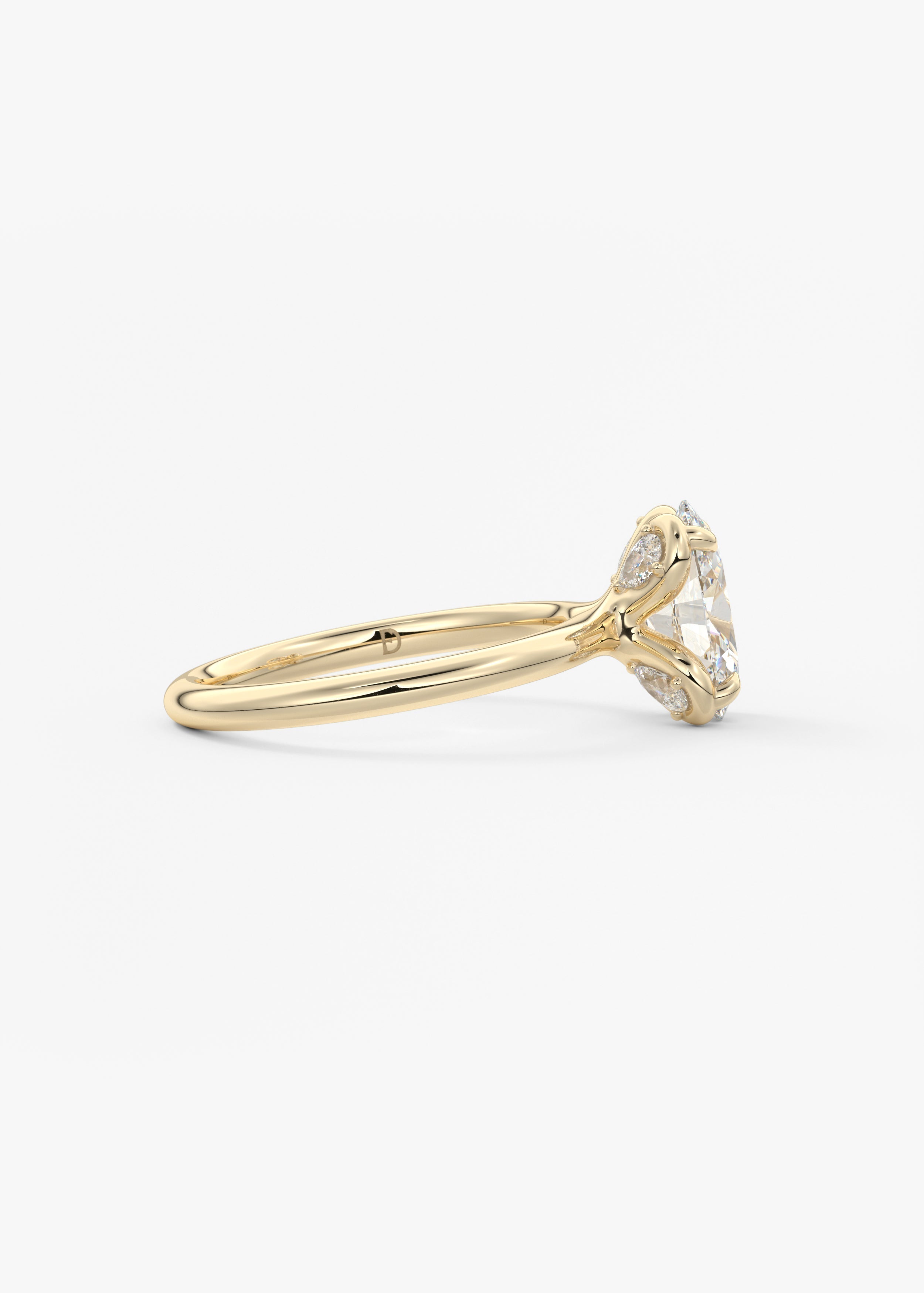 Oval Multi Stones Lab Grown Diamond Engagement Ring